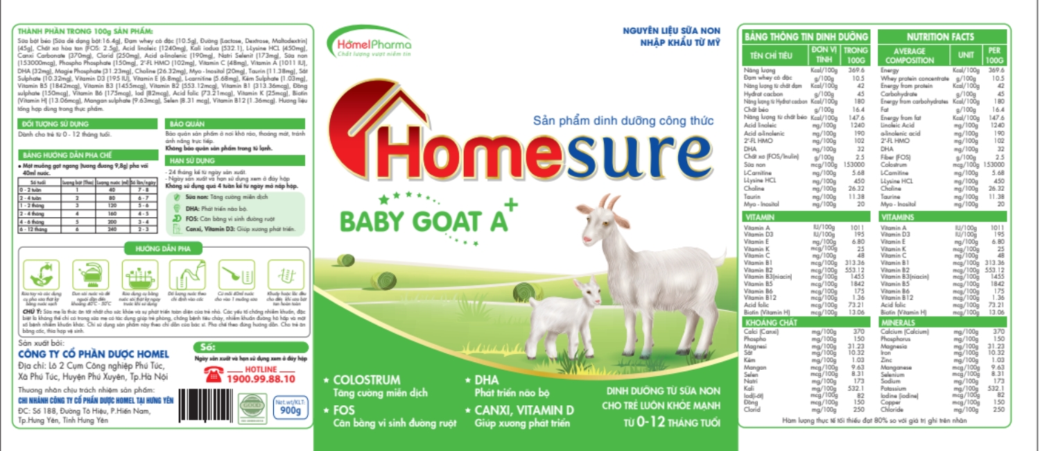 Sữa Homesure Baby Goat - Dinh Dưỡng Thơm Ngon Như Sữa Mẹ