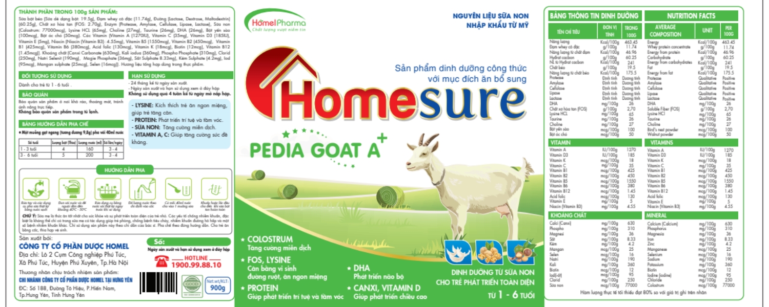 Sữa Homesure Pedia Goat - Phù Hợp Cơ Địa Trẻ Dị Ứng Đạm Sữa Bò