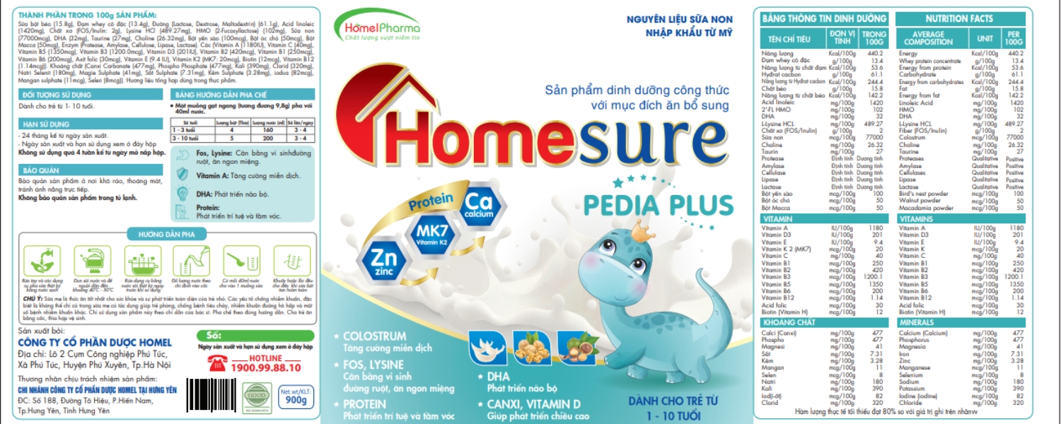 Sữa Homesure Pedia Plus - Cùng Con Lớn Khỏe Mỗi Ngày