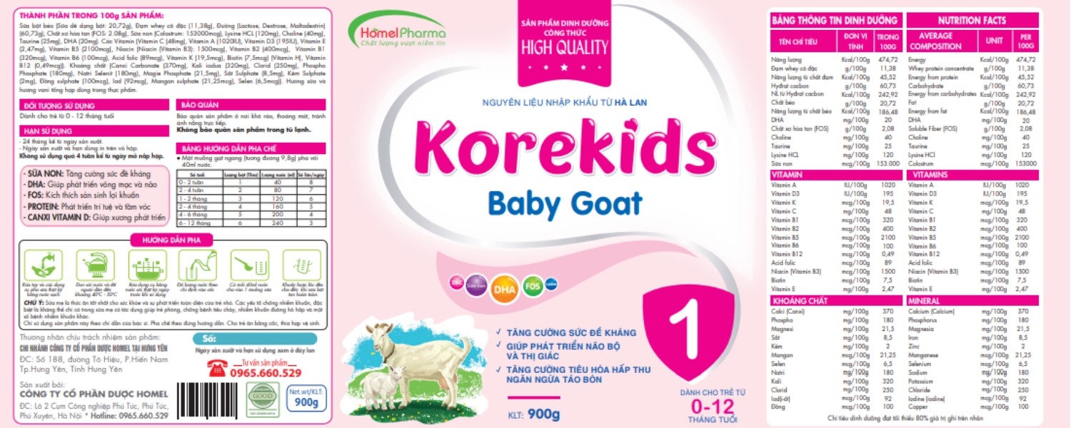 Sữa Korekids Baby Goat - Phát Triển Toàn Diện Trẻ 0-12 Tháng Tuổi