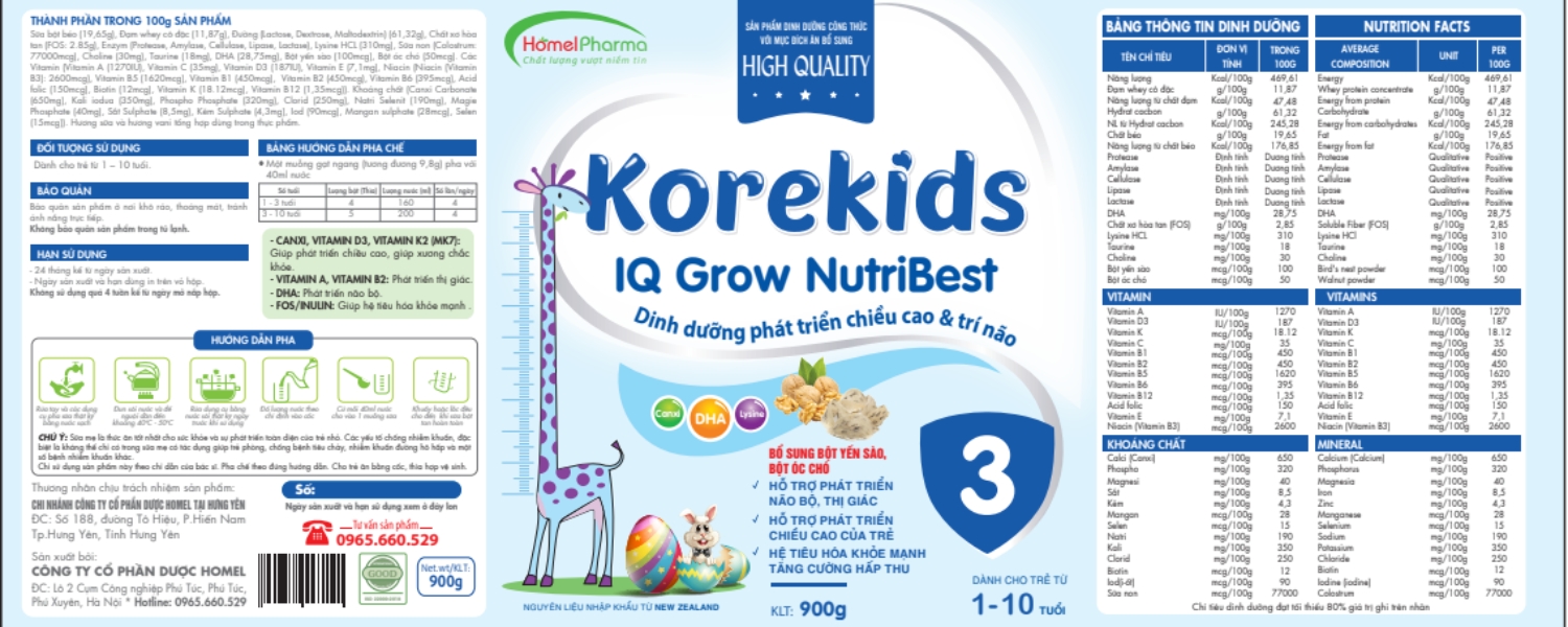 Sữa Korekids IQ Grow Nutri Best - Đánh Bay Thấp Còi Ở Trẻ Nhỏ