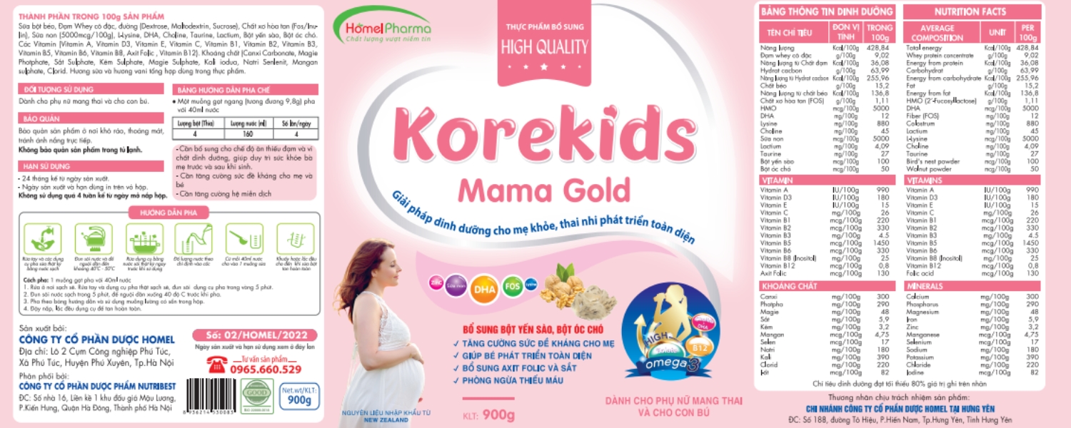 Sữa Korekids Mama Gold - Dinh Dưỡng Cho Mẹ Bầu Và Cho Con Bú