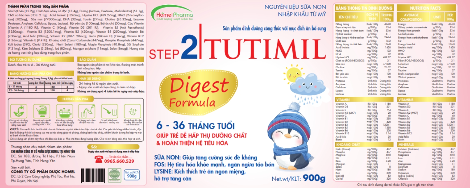 Sữa Tutimil Digest Step 2 - Nguồn Dinh Dưỡng Hoàn Hảo Bổ Sung Cho Trẻ