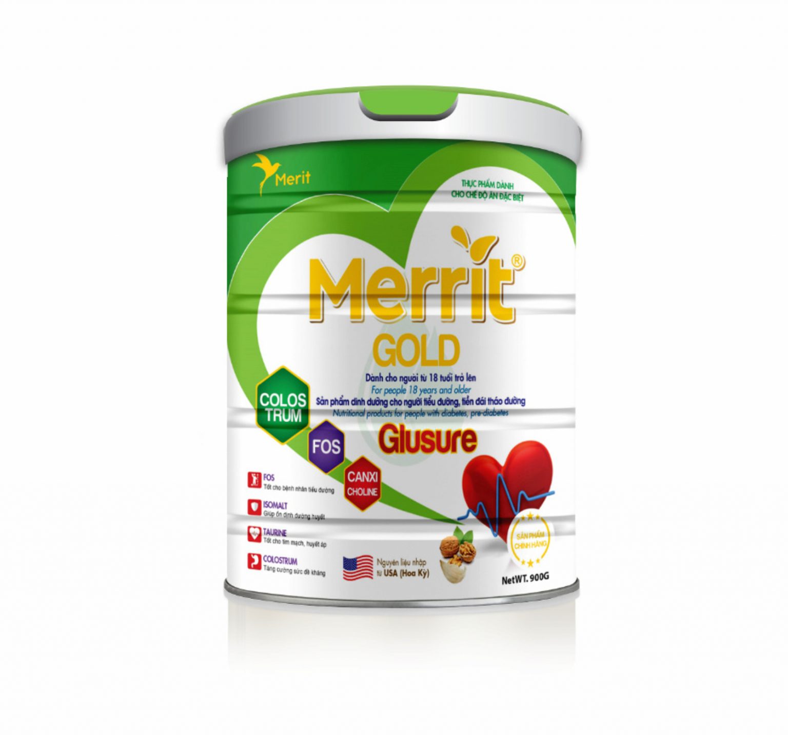 Merrit Gold Glusure - Dinh Dưỡng Cho Người Tiểu Đường, Đái Tháo Đường