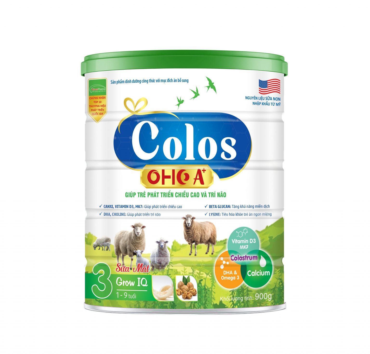 Colos Oho A+ Goat Grow IQ - Dinh Dưỡng Giúp Trẻ Phát Triển Chiều Cao Và Trí Não