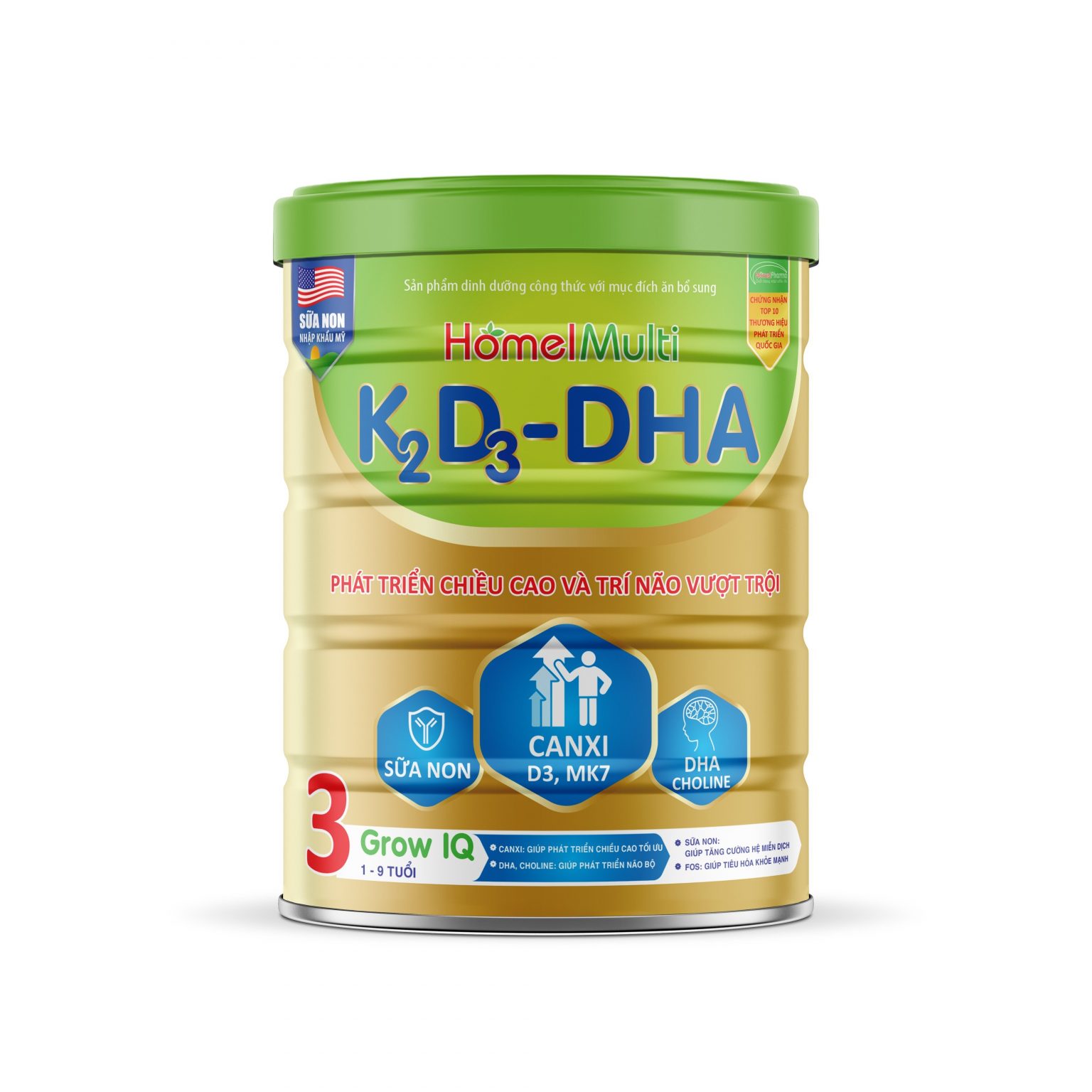 K2D3 - DHA Grow IQ - Phát Triển Chiều Cao Và Trí Não Vượt Trội