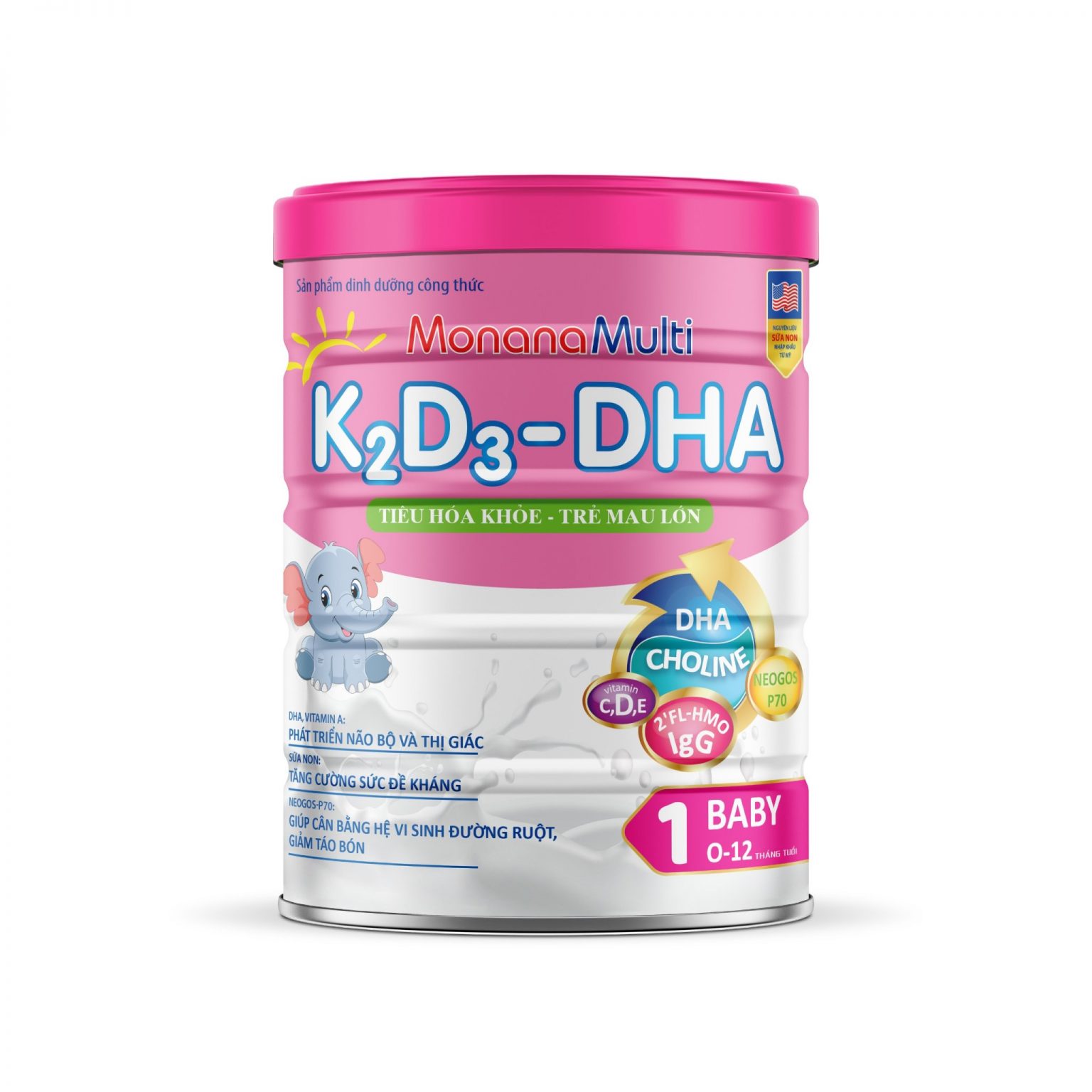 MonanaMulti K2D3-DHA Baby - Tiêu Hóa Khỏe, Trẻ Mau Lớn