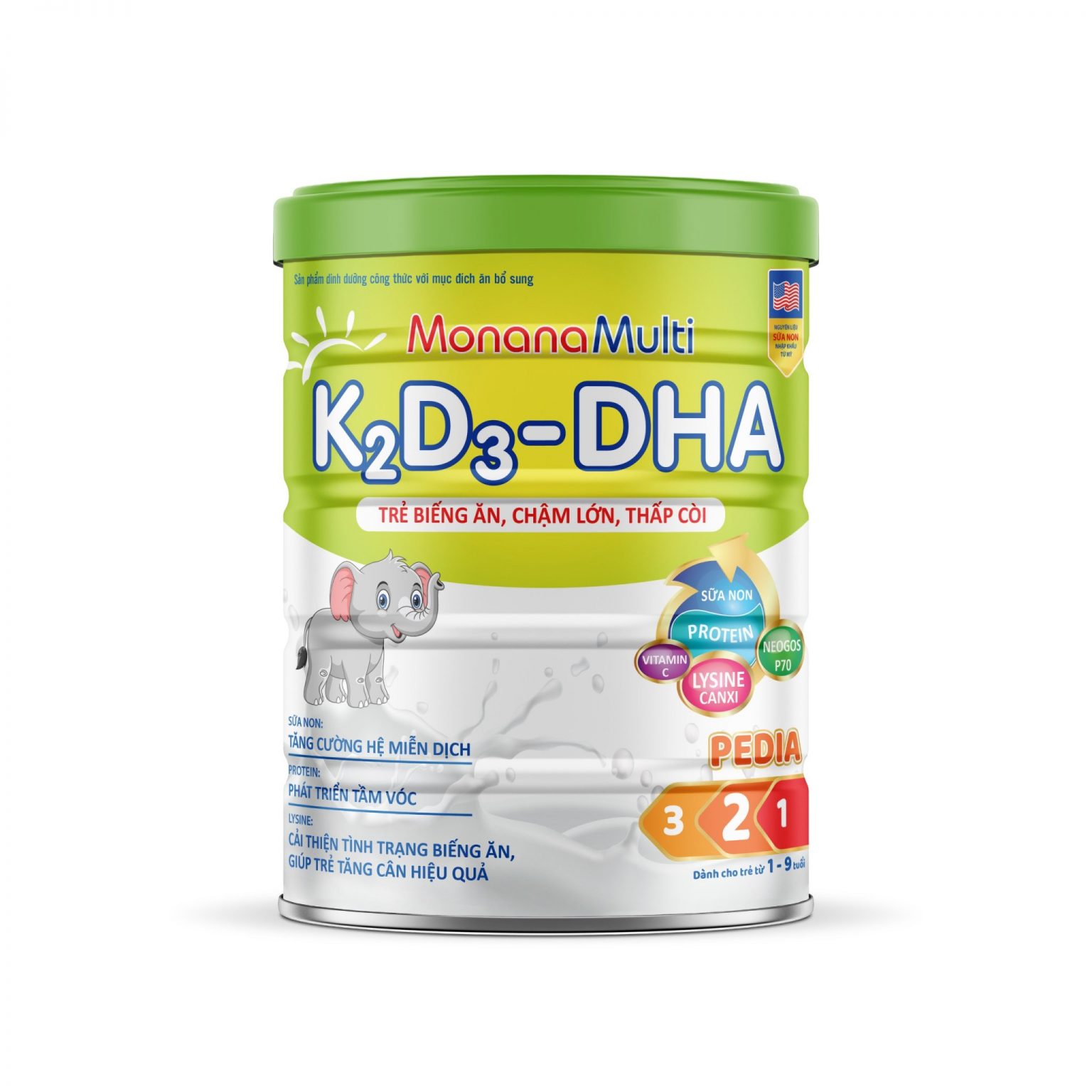 MonanaMulti K2D3-DHA Pedia - Cho Trẻ Biếng Ăn, Chậm Lớn, Thấp Còi