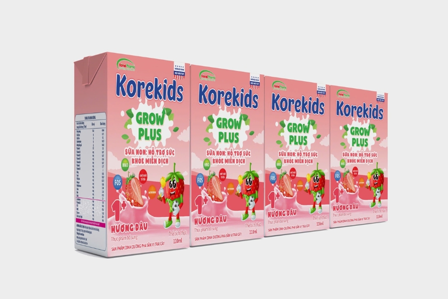 Korekids Grow Plus Hương Dâu - Hỗ Trợ Sức Khỏe Miễn Dịch